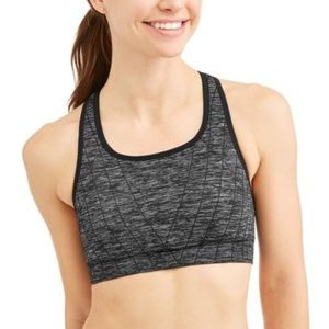 NEW AVIA Size M 8-10 Black Seemless Sports Bra
